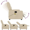 thumbnail image 3 of vidaXL Massage Recliner Chair Cream Fabric, 3 of 5