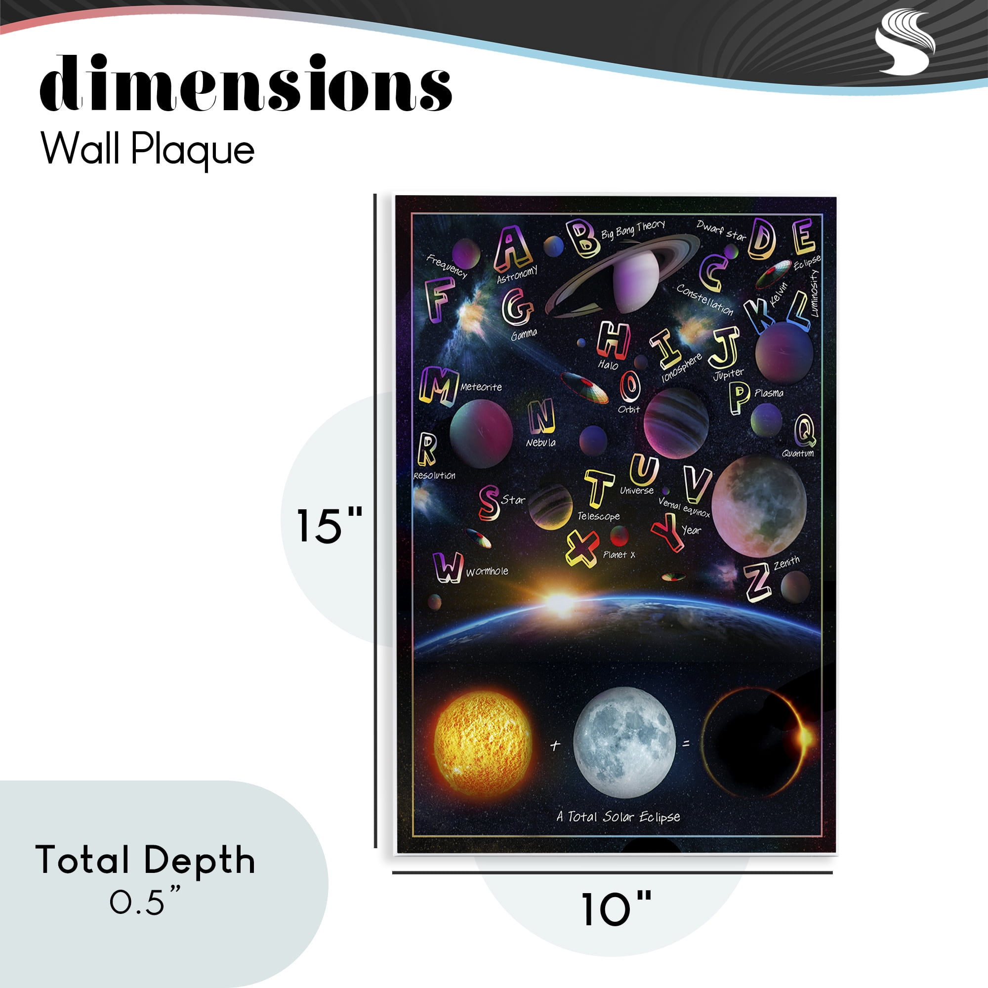 Educational Astronomy Alphabet Wall Plaque Art, design by Ali Chris
