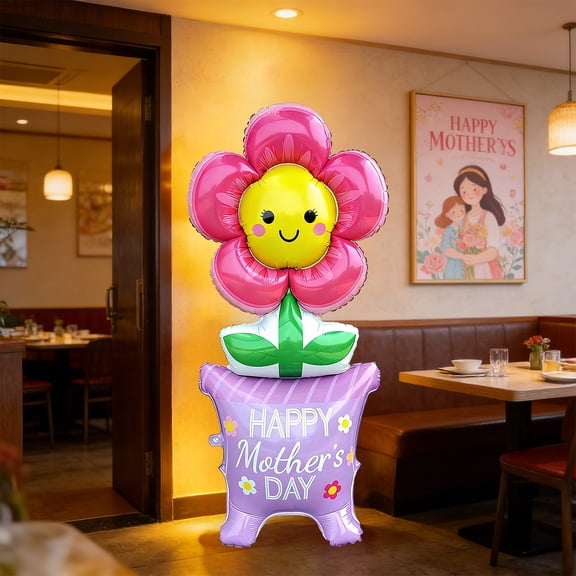 Eespoir Happy Mother’s Day Balloons, Happy Day Letter Display With Foil Balloons for Anniversary, Graduation, Photo Booth, Spring Birthday Party Decoration