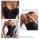 thumbnail image 3 of Lace Bodysuit Erogenous Fashionable 1/2 Cup Regulable Y Shape Shoulder Straps Mesh Lace Stitching One Piece Lingerie Black L, 3 of 4