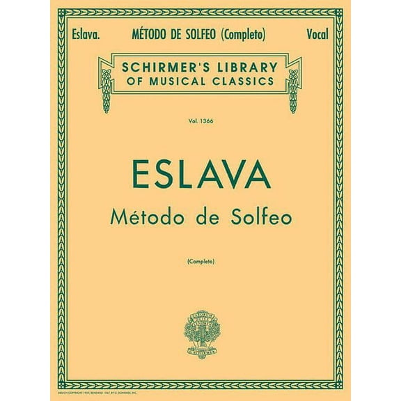 Schirmer's Library of Musical Classics Metodo de Solfeo - Complete: Schirmer Library of Classics Volume 1366 Voice Technique, Book 1366, (Paperback)