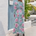 thumbnail image 3 of Floral Blue Pink Pattern Women's Long Dress Long Sleeves Dress Vintage Dresses Party Maxi Dress High Waist Dress, 3 of 4