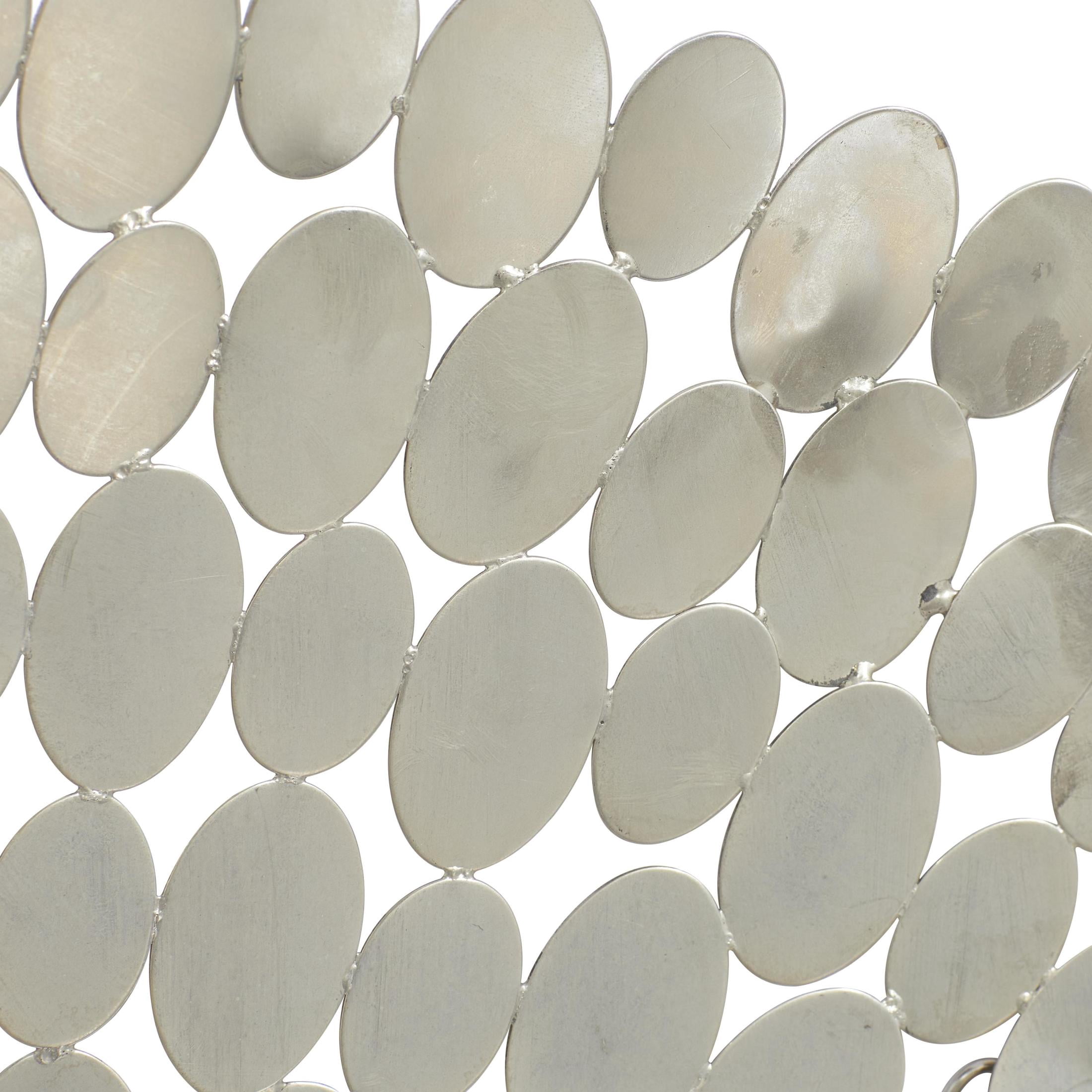 DecMode Silver Stainless Steel Metal Plate Wall Decor
