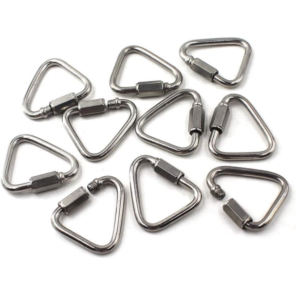 304 Stainless Steel Triangle Quicklink Chain Connector Screw Lock Carabiner M4
