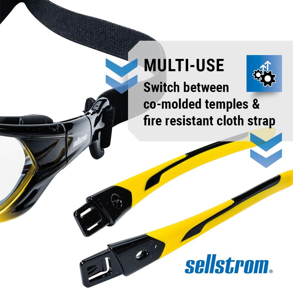 Sellstrom S70002 XPS530 Safety Glasses-Indoor/Outdoor Hard Coat Yellow and Black Standard
