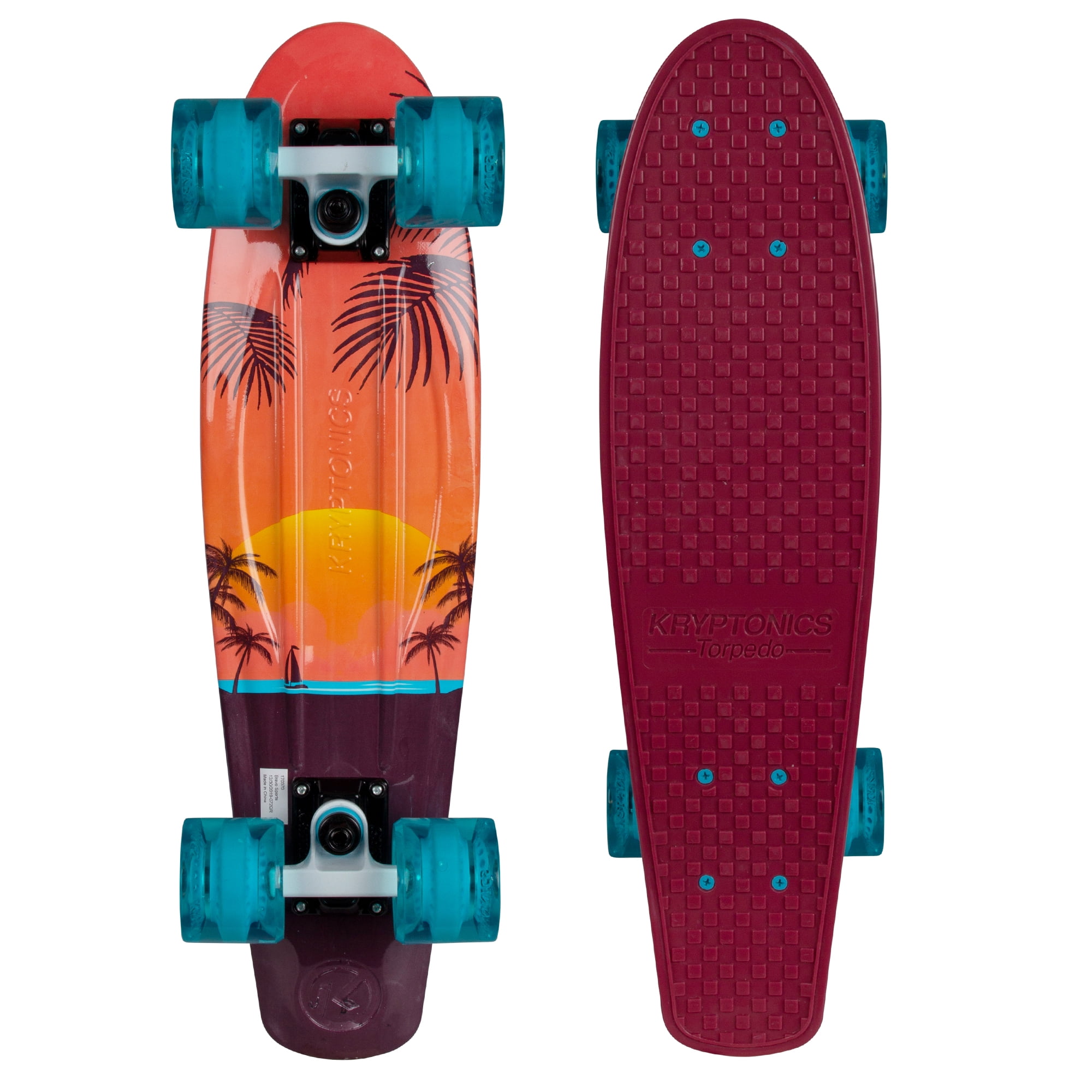 Slide Surf Skateboard in Neon Orange Complete Skateboard New Free UK P&P 