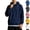 Navy, variant on HAJWOH Men's Hoodie Long Sleeve Hooded Collar Sweatshirt Drawstring Kangaroo Pockets Athletic Pullover