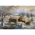 thumbnail image 2 of Boehme, Nicky 14x11 Black Ornate Wood Framed with Double Matting Museum Art Print Titled - Covered Bridge, 2 of 4