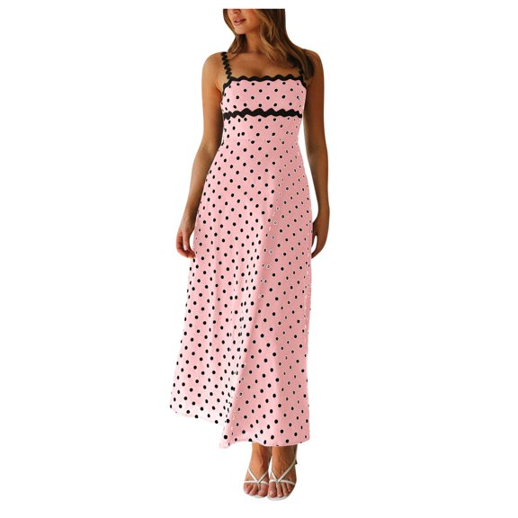 Women's Casual Summer Floral Long Maxi Dresses Floor Length Sleeveless Plus Size