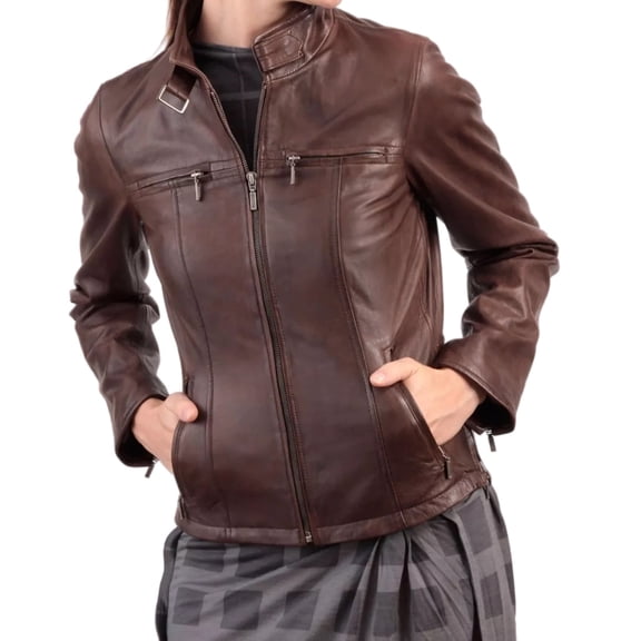 Luis Leather Leather Jackets For Women - Cafe Racer Style Casual And Trending Fashion Real Lambskin Womens Leather Jacket
