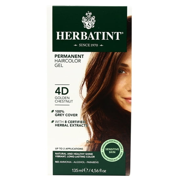 Herbatint 4D Châtaignier d'Or Permanent à Base de Plantes Couleur des Cheveux Gel 4,5 fl. oz. 218235