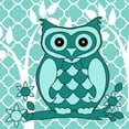 thumbnail image 2 of Allen, Kimberly 15x15 White Modern Wood Framed Museum Art Print Titled - Teal Patterened Owl, 2 of 4
