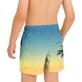 thumbnail image 6 of Makaor Beach Shorts for Kids Boys Girls with Pockets Drawstring Mid Waist Straight Leg Short Elastic Waist Palm Frond Baggy Hawaiian Beach Outfits Multicolor 13-14T, 6 of 7