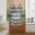thumbnail image 6 of Sweet Home Sheer Curtains 84 Inches Long, Black White Plaid Bow Horizontal Stripes Light Filering Curtains, Breathable Simi Curtain Privacy Drapes for Living Room Bedroom Lightweight Window Treatment, 6 of 9