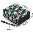 thumbnail image 3 of Colored Pencil Case- 160 Slots Pencil Holder Pen Bag Large Capacity Pencil Organizer with Handle Strap Handy Colored Pencil Box with Printing Pattern Flamingo Black, 3 of 7