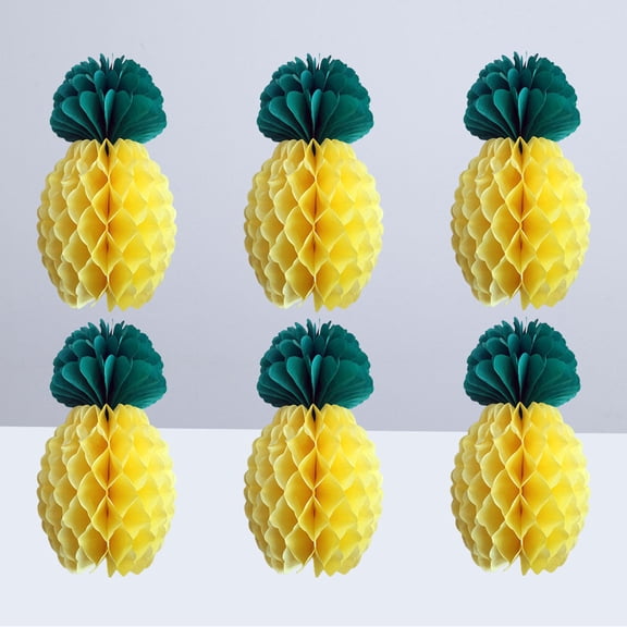 DECORNIJIA Pineapple Decor Party Tropical Style 6Pcs 7.9In