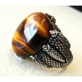 thumbnail image 2 of Tiger Eye Mans Ring, Natural Tiger Eye Ring, Eagle Claw Ring, Silver Jewelry, 925 Silver Ring, Birthday Gift, Heavy Mens Ring, Arabic Design, Ottoman Style Ring, Christmas, Turkey Mens Signet Ring, 2 of 6
