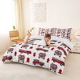 thumbnail image 2 of Erosebridal Cartoon Fire Engine Queen Duvet Cover Set, Truck Theme Bedding for Boys, Red White, Reversible, 1 Duvet Cover and 2 Pillowcases (No Comforter), 2 of 5