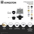 thumbnail image 4 of Kingston Brass BSFK4464ORB Watercourse 4-Inch Brass Square Grid Shower Drain with Hair Strainer and Base Flange in Oil Rubbed Bronze, 4 of 5