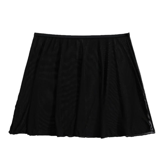 Daznico Women's Black Sheer Mesh Beach Wrap Skirt, Ruffle Swimwear Cover-Up,XXL