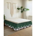 thumbnail image 2 of Christmas Snowflake Bed Skirt Elk Pine Trees Winter Deep Green Bed Skirts King Size 18 Inch Drop, Wrap Around Dust Ruffle&nbsp;Bedskirt with Adjustable Elastic Belt for Queen Size Beds, 2 of 7
