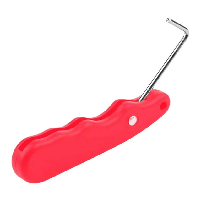 Tensor de cordones para patines de hielo, herramienta de ajuste portátil y ergonómica para cordones de zapatos. Rojo