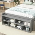 thumbnail image 6 of Harper & Bright Designs Full Size Platform Bed with Bookcase Headboard, Wood Platform Bed with Drawers and Bed End Storage Case, Gray, 6 of 11