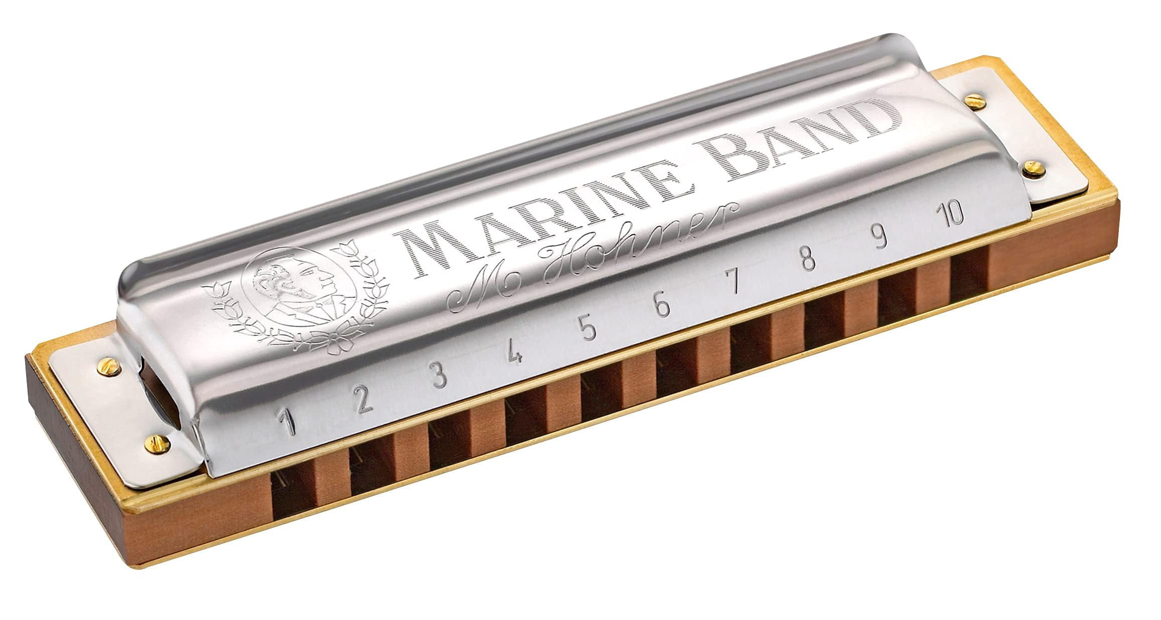 Hohner Marine Band 1896 Harmonica - Key of F Bundle with Case, Pouch, Online Manual, and Austin Bazaar Polishing Cloth