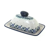 Blue Rose Polish Pottery Petite Bouquet Butter Dish
