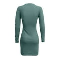 thumbnail image 5 of Jiyugala Dresses for Women 2023 Casual Winter Fall Plus Size Long Sleeve V-Neck Solid Knit Zipper Mini Slim Pullover Fashion Dress, 5 of 6