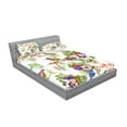 thumbnail image 2 of Ambesonne Floral Fitted Sheet & Pillow Sham Set, Exotic Spring Flowers, Queen, Multicolor, 2 of 2