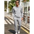 thumbnail image 2 of Coshow Men's 2 Piece Hoodie Sportswear Long Sleeve Casual Set Jogger Sports Set, 2 of 5
