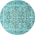 thumbnail image 1 of Ahgly Company Indoor Round Persian Light Blue Traditional Area Rugs, 5' Round, 1 of 4