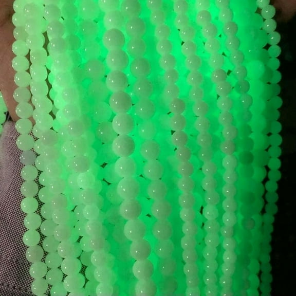 U8MO 10 Glow In The Dark Glass Beads 6mm White Beads Jewelry Making Supplies Set