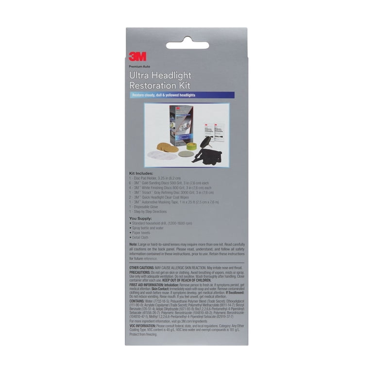 Professional Headlight Restoration Kit with Sanding Discs photo 4