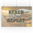 thumbnail image 3 of Florida, Beach, Sleep, Repeat, Hammock Scene (24x36 Giclee Gallery Art Print, Vivid Textured Wall Decor), 3 of 3