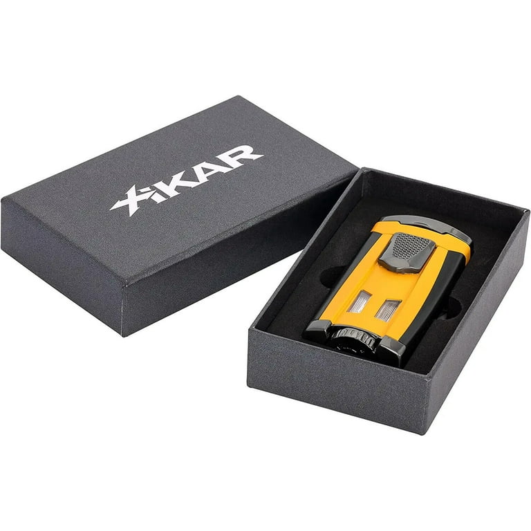 XIKAR HP3 Triple Flame Cigar Lighter & VX 64 RG V-Cut Cutter Set (Gunmetal Finish)