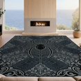 thumbnail image 2 of Design&I 4'x6' Washable Area Rug Snag-Free Skid-Resistant Medium Vintage Damask With Filigree Corner Motifs Gothic Spider And Playful Expressive for Home Office, Under Desk, 2 of 7