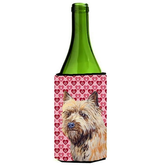 Cairn Terrier Hearts Love Valentines Day Portrait Wine Bottle   Hugger - 24 oz.