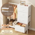 thumbnail image 4 of HIGDBFE 4 Drawers Dresser with Clothes Rack, Small Bedroom Organizer, 44''H Fabric Dresser with Hanging Rod, White, 4 of 10