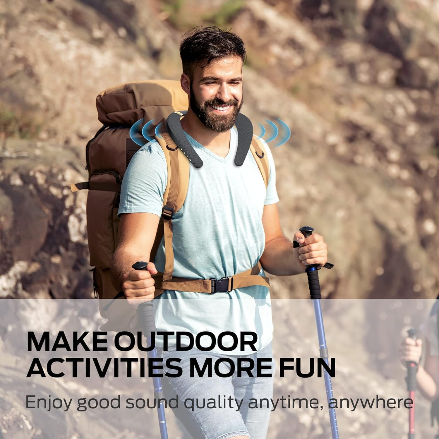Monster Neckband Bluetooth Speaker, Neck Wireless Wearable Speaker with 12H Playtime, True 3D Stereo Sound, Portable Soundwear, IPX7 Waterproof, for Home, Sport, Outdoor