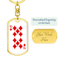 thumbnail image 3 of 10 of Diamonds Gambler Stainless Steel or 18k Gold Premium Swivel Dog Tag Keychain, 3 of 16