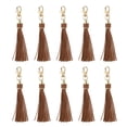 thumbnail image 1 of 10pcs Borlas de Cuero PU, Charm de Borla de 6" con Gancho Giratorio para Hacer Joyería (Café Oscuro), 1 of 6