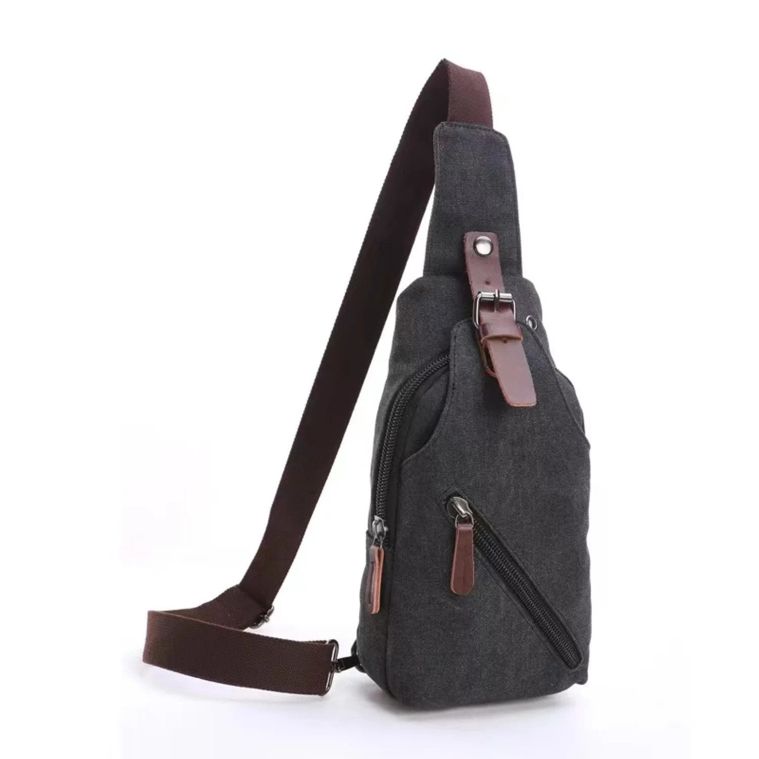 JTC Sling Bag for Men Women Anti Theft Canvas Chest Bag for Travel Hiking