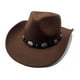 thumbnail image 5 of Sombrero vaquero de paja con ala ancha para hombre y mujer Sombrero panamá con correa para la barbilla Sombrero de viaje bonito, 5 of 8