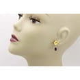 thumbnail image 4 of Spyglass Designs 14k Gold over Sterling Silver Amethyst Earrings Flower Shape Dangling Amethysts Post Studs For Adult Women, 4 of 5