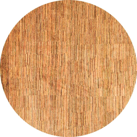 Ahgly Company Indoor Round Oriental Orange Modern Area Rugs, 5' Round