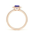 thumbnail image 2 of ANGARA Natural Vintage Style Claw-Set Round Tanzanite Halo Ring in 14K Rose Gold for Women (Size-6mm) | December Birthstone, Birthday, Anniversary, Jewelry Gift for Women | Natural Tanzanite Ring, 2 of 4