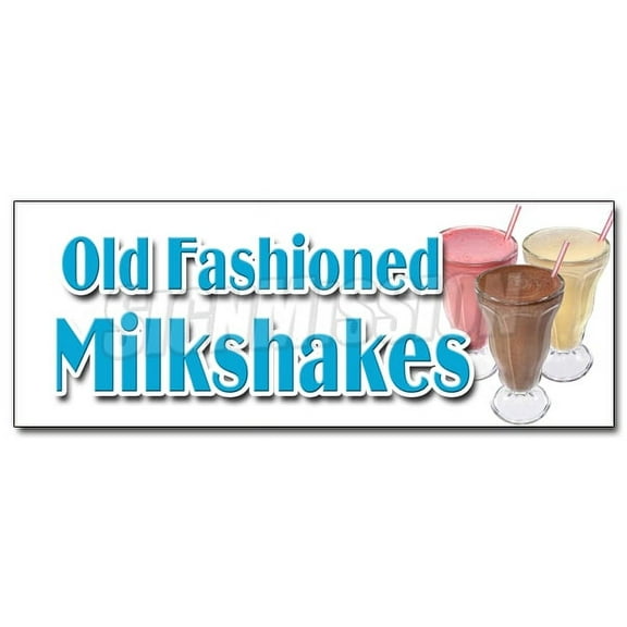 36" OLD FASHIONED MILKSHAKES DECAL sticker malts thick ice cream soda milk