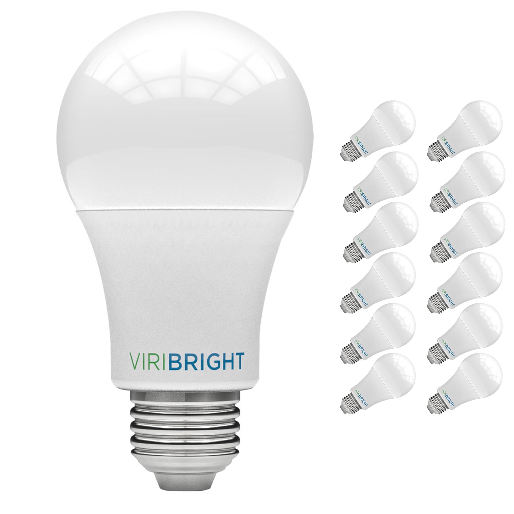 Viribright® A19 LED Light Bulbs, 100W, 1600 Lumens, Dimmable, Warm White 2700K (4 Pack)